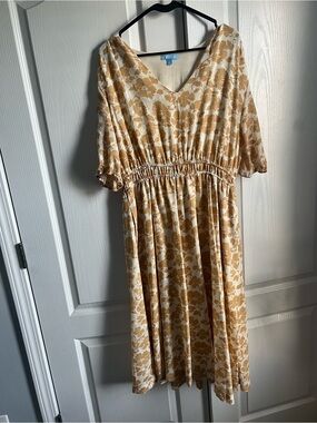 Draper James RSVP Jacquard Floral Midi Dress-sz XL
